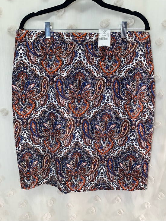 J. Crew Dresses & Skirts - NWT J. Crew Women’s Blue, Orange & White Paisley Pencil Skirt Size 12